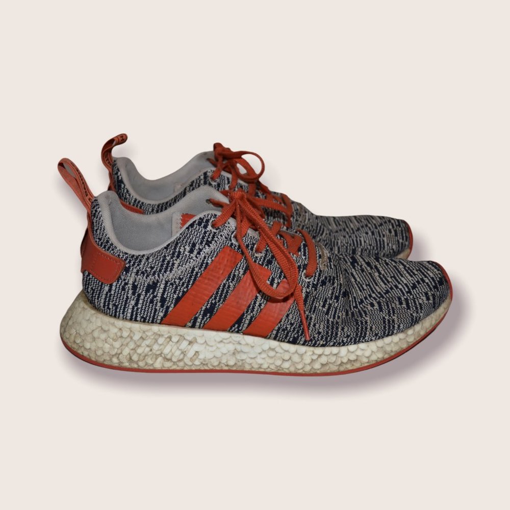 Adidas NMD R2 Solar Red/White/Grey Men's Sz 9.5 Sneakers